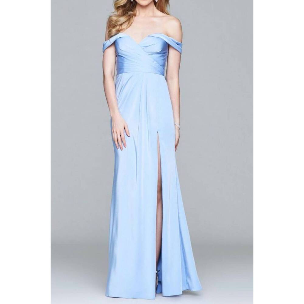 NEW FAVIANA off the shoulder evening gown in periwinkle
